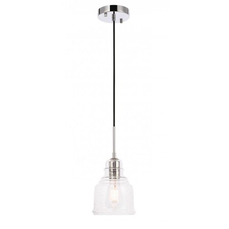 Elegant Lighting Pierce Chandelier 1-Light Clear Bubble Chrome Glass Wire Medium E26 Standard